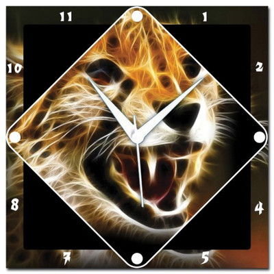 72% OFF on Amore Abstract Leopard 107364 Analog Wall Clock Black