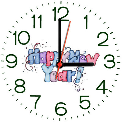 28% OFF on Ellicon 269 Happy New Year Analog Wall Clock White