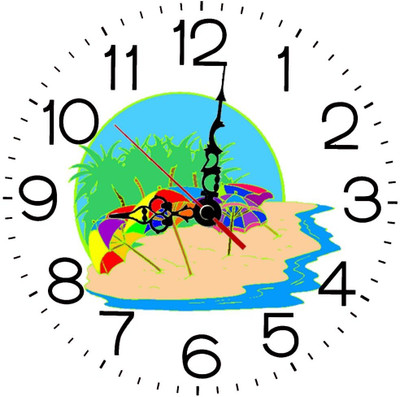 28% OFF on Ellicon 212 Beach Design Analog Wall Clock White