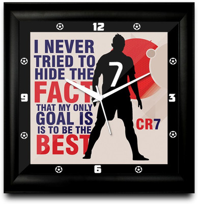 50% OFF on ShopMantra Ronaldo Quote Square Analog Wall Clock Black
