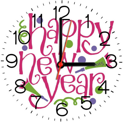 28% OFF on Ellicon 82 Happy New Year Analog Wall Clock White