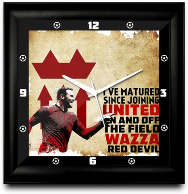 73% OFF on ShopMantra Wayne Rooney Quote Square Analog Wall Clock Black