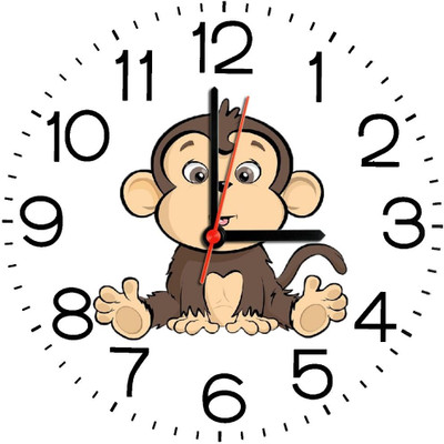 23% OFF on Ellicon B285 Funny Cartoon Monkey Analog Wall Clock White