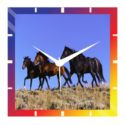 50% OFF on Moneysaver Free Four Horses Analog Wall Clock Multicolor