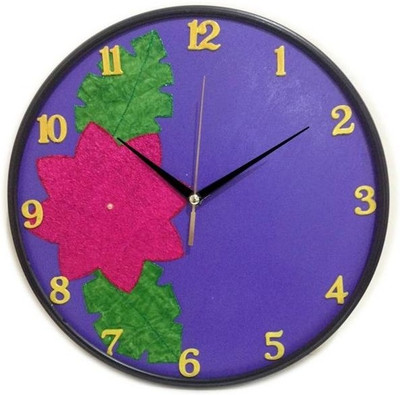 25% OFF on Purple Circle Purple Flower Analog Wall Clock Black 25% OFF on Purple Circle Purple Flower Analog Wall Clock Black
