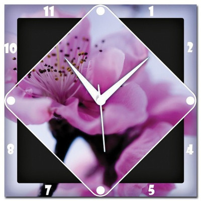 70% OFF on WebPlaza Pink Cherry Blossom Analog Wall Clock Multicolor