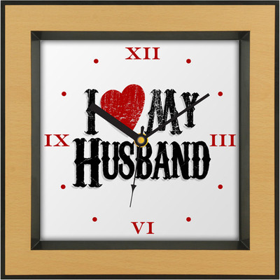 31% OFF on Shopping Monster Designer Love My Husband Analog Wall Clock Brown