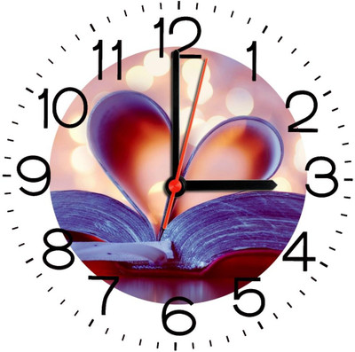28% OFF on Ellicon 217 Heart Book Corner Analog Wall Clock White