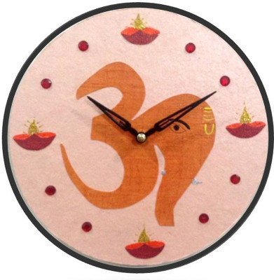25% OFF on Purple Circle Om Ganesh Analog Wall Clock Black