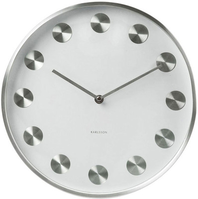 Karlsson Rotation Brush Steel Analog Wall Clock Silver