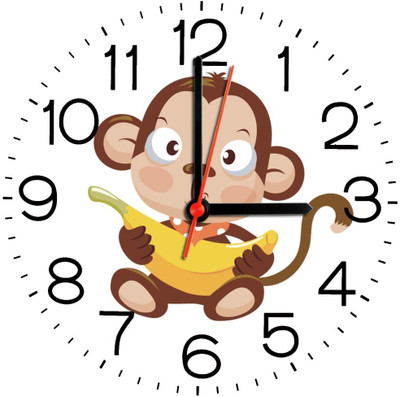 28% OFF on Ellicon 224 Monkey Eat Banana Analog Wall Clock White 28% OFF on Ellicon 224 Monkey Eat Banana Analog Wall Clock White