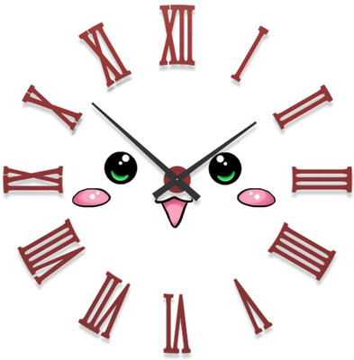 23% OFF on Ellicon B76 Funny Smile Face Analog Wall Clock White