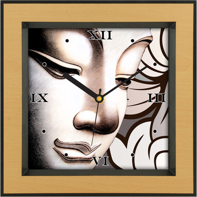 31% OFF on Shopping Monster Lord Buddha Religious Analog Wall Clock Light Brown