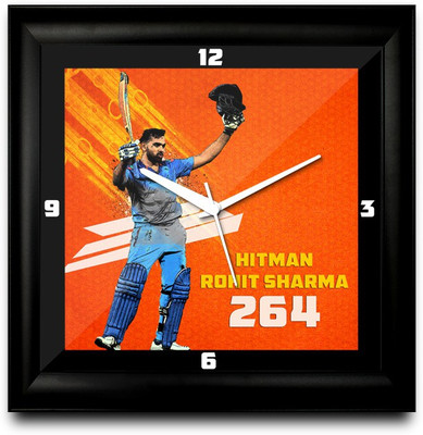 50% OFF on ShopMantra Hitman Rohit Sharma Square Analog Wall Clock Black