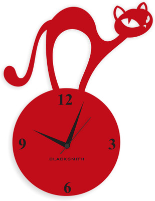 50% OFF on Blacksmith Red Naughty Cat Analog Wall Clock Red 50% OFF on Blacksmith Red Naughty Cat Analog Wall Clock Red