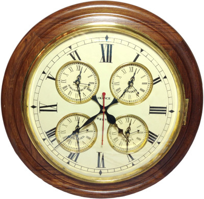 23% OFF on Prop It Up Antique Design Analog Wall Clock Yellow, Brown Edges 23% OFF on Prop It Up Antique Design Analog Wall Clock Yellow, Brown Edges