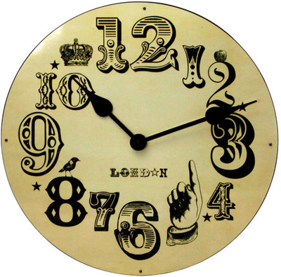 Kairos Cream London Vintage number Analog Wall Clock Cream Kairos Cream London Vintage number Analog Wall Clock Cream
