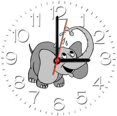28% OFF on Ellicon 346 Elephant Analog Wall Clock White