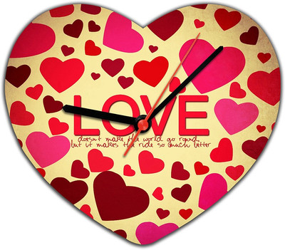 53% OFF on Lovely Collection Love makes Everything Better Analog Wall Clock Multicolor