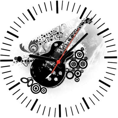 28% OFF on Ellicon 36 Guitar Design Analog Wall Clock White