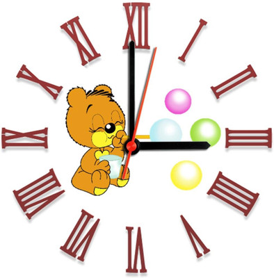 28% OFF on Ellicon 124 Funny Bear Analog Wall Clock White