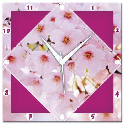 83% OFF on Amore Cherry Blossom 107527 Analog Wall Clock Multicolor