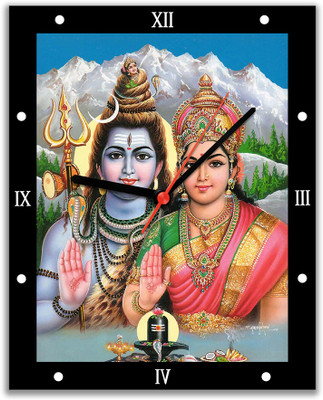 14% OFF on Lovely Collection Shiv And Parvati Religious Analog Wall Clock Multicolor