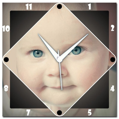 72% OFF on Amore Blue Eye Baby Analog Wall Clock Grey