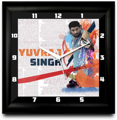 73% OFF on ShopMantra Yuvraj Singh Century Square Analog Wall Clock Black