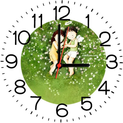 23% OFF on Ellicon B367 Sweet Couple Analog Wall Clock White