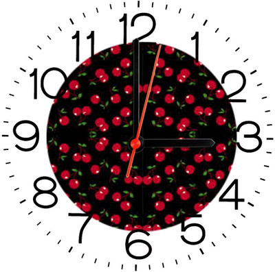 28% OFF on Ellicon 215 Cherry Design Analog Wall Clock White 28% OFF on Ellicon 215 Cherry Design Analog Wall Clock White