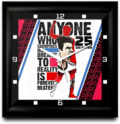 73% OFF on ShopMantra Thomas Muller Footballer Quote Square Analog Wall Clock Black