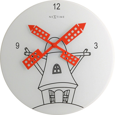 Nextime Windmill Analog 29.972 cm Dia Wall Clock White Nextime Windmill Analog 29.972 cm Dia Wall Clock White