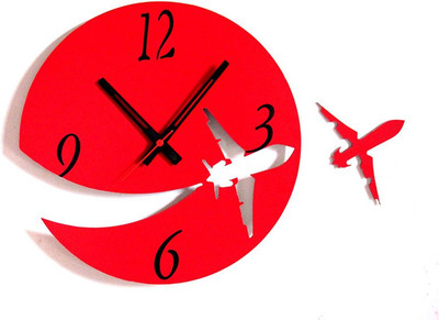 Home and You Stainless Steel Analog Wall Clock Red Home and You Stainless Steel Analog Wall Clock Red