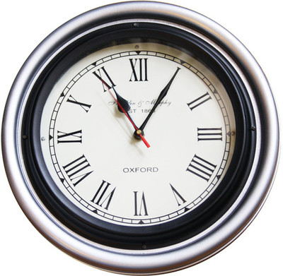 E-Studio Franklin and Murphy Analog Wall Clock Silver E-Studio Franklin and Murphy Analog Wall Clock Silver