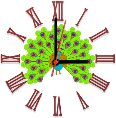 28% OFF on Ellicon 129 Peacock Colored Analog Wall Clock White 28% OFF on Ellicon 129 Peacock Colored Analog Wall Clock White