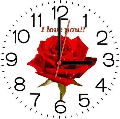 28% OFF on Ellicon 265 I Love You Red Rose Analog Wall Clock White 28% OFF on Ellicon 265 I Love You Red Rose Analog Wall Clock White