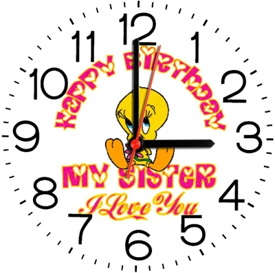 28% OFF on Ellicon 253 Happy Birthday My Sister I Love You Analog Wall Clock White