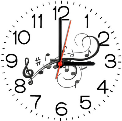 28% OFF on Ellicon 319 Musical Notes Analog Wall Clock White 28% OFF on Ellicon 319 Musical Notes Analog Wall Clock White