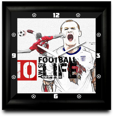 73% OFF on ShopMantra Rooney Football Is Life England Football Square Analog Wall Clock Black