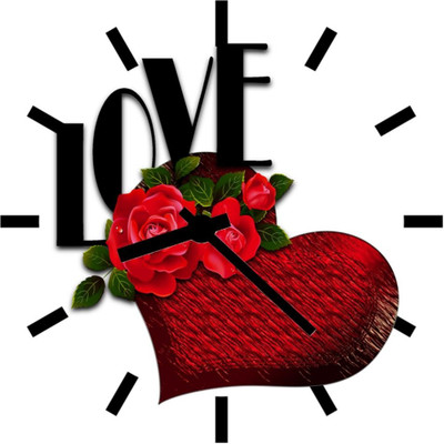 28% OFF on Ellicon 41 Love Red Heart Rose Analog Wall Clock White 28% OFF on Ellicon 41 Love Red Heart Rose Analog Wall Clock White
