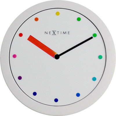 Nextime Color Change Analog 27.94 cm Dia Wall Clock White