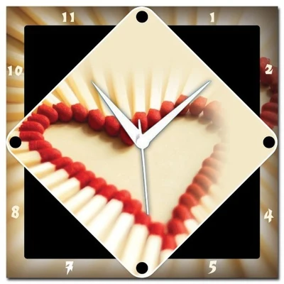 WebPlaza Stick Heart Analog Wall Clock Multicolor WebPlaza Stick Heart Analog Wall Clock Multicolor