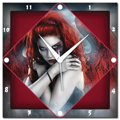 72% OFF on Amore Red Hair Girl Analog Wall Clock Multicolor