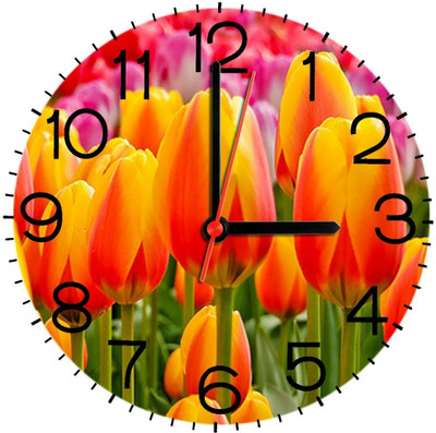 28% OFF on Ellicon 327 Colorful Tulip Flower Analog Wall Clock White 28% OFF on Ellicon 327 Colorful Tulip Flower Analog Wall Clock White