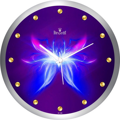 61% OFF on Regent Silver Like Butterfly Analog Wall Clock Shiny Silver