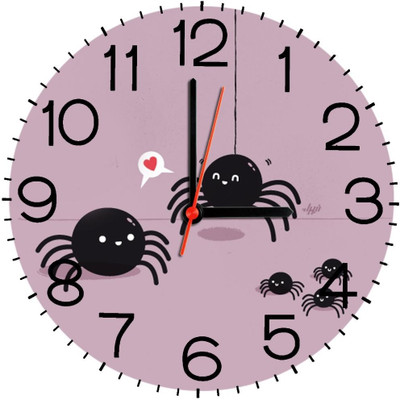 23% OFF on Ellicon B252 Funny Cartoon Analog Wall Clock Purple