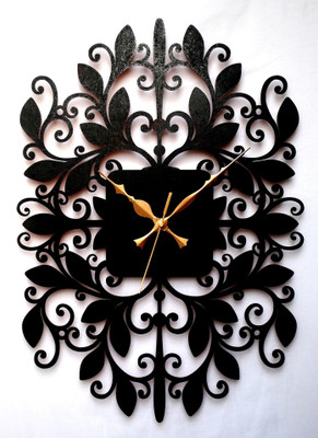 Kwardrobe Organic Scroll Analog Wall Clock Black
