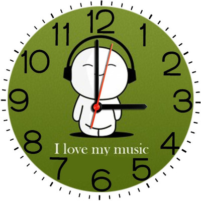 23% OFF on Ellicon B331 I Love My Music Analog Wall Clock Multicolor
