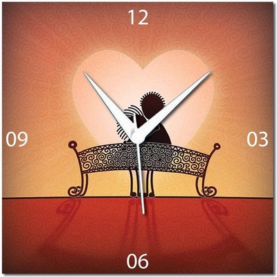 70% OFF on WebPlaza Loving Couple Valentine Analog Wall Clock Multicolor